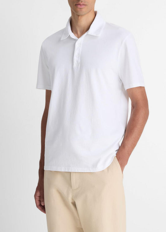 Garment Dye Cotton Polo Shirt in Henleys & Polos | VINCE Men