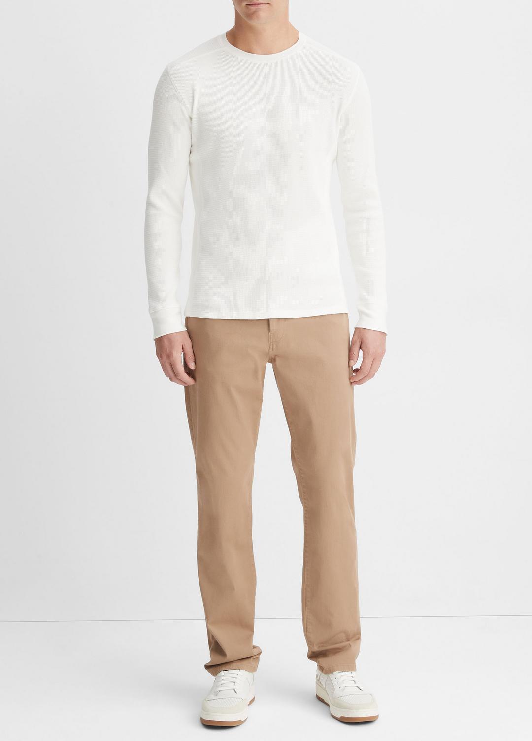 Pima Cotton-Blend Thermal Long-Sleeve Pullover in Long Sleeve | VINCE Men