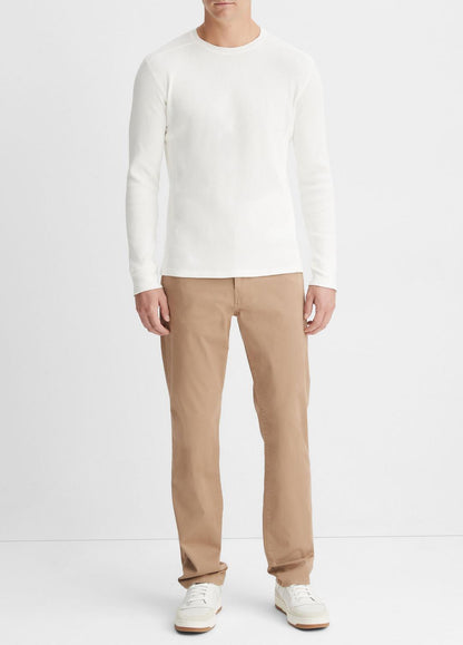 Pima Cotton-Blend Thermal Long-Sleeve Pullover in Long Sleeve | VINCE Men