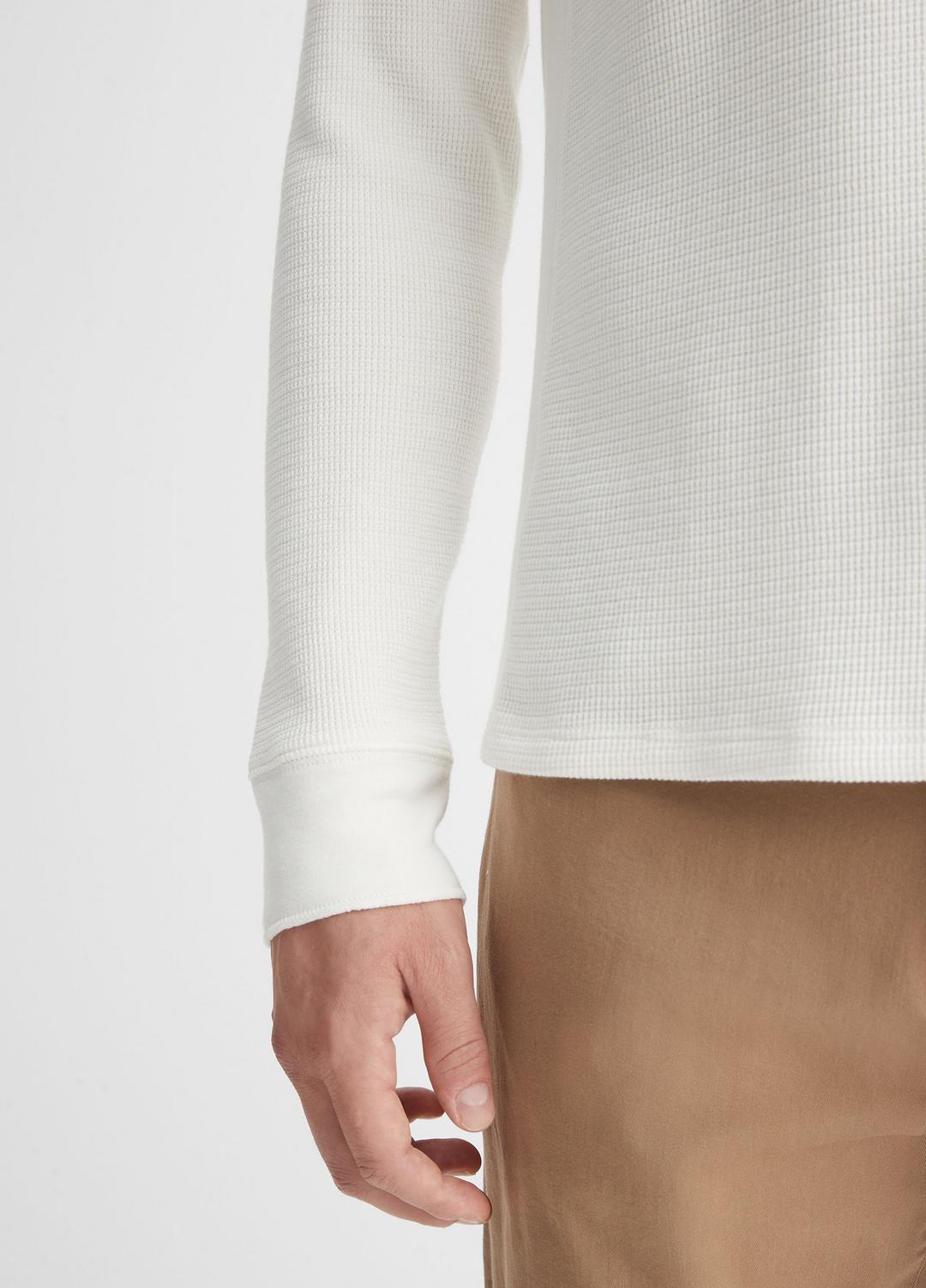Pima Cotton-Blend Thermal Long-Sleeve Pullover in Long Sleeve | VINCE Men
