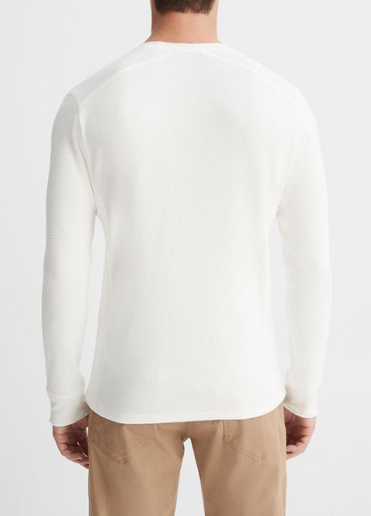 Pima Cotton-Blend Thermal Long-Sleeve Pullover in Long Sleeve | VINCE Men