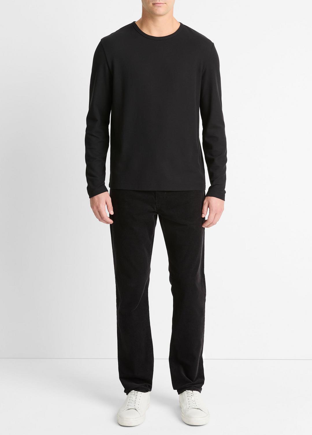 Pima Cotton Piqué Long-Sleeve T-Shirt in Long Sleeve | VINCE Men