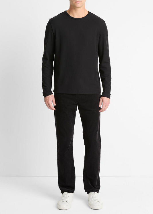 Pima Cotton Piqué Long-Sleeve T-Shirt in Long Sleeve | VINCE Men