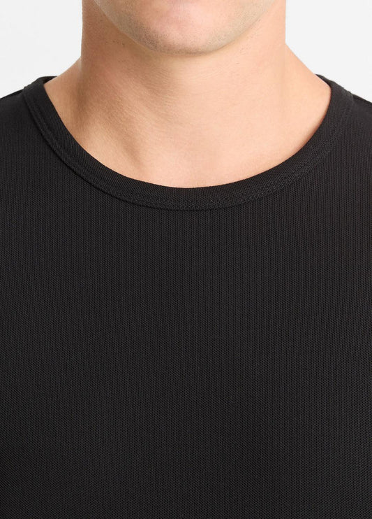 Pima Cotton Piqué Long-Sleeve T-Shirt in Long Sleeve | VINCE Men