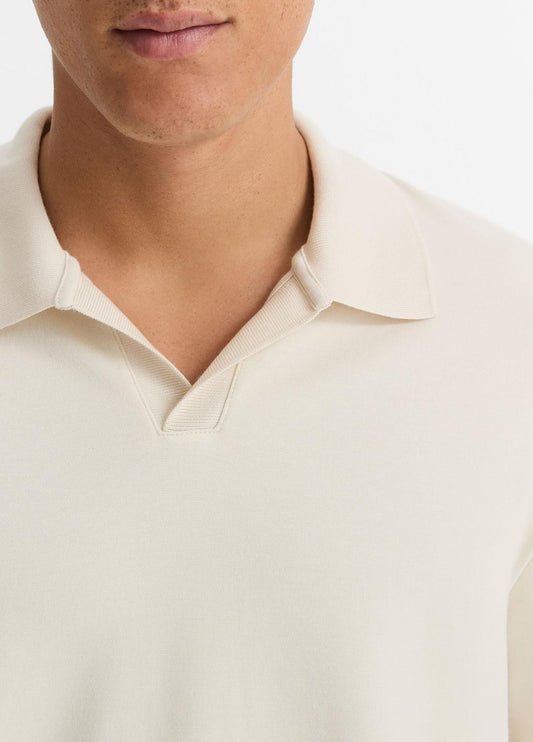 Milano Pima Cotton-Blend Johnny-Collar Shirt in Long Sleeve | VINCE Men