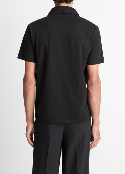 Garment Dye Cotton Polo Shirt in Short Sleeve | VINCE Men
