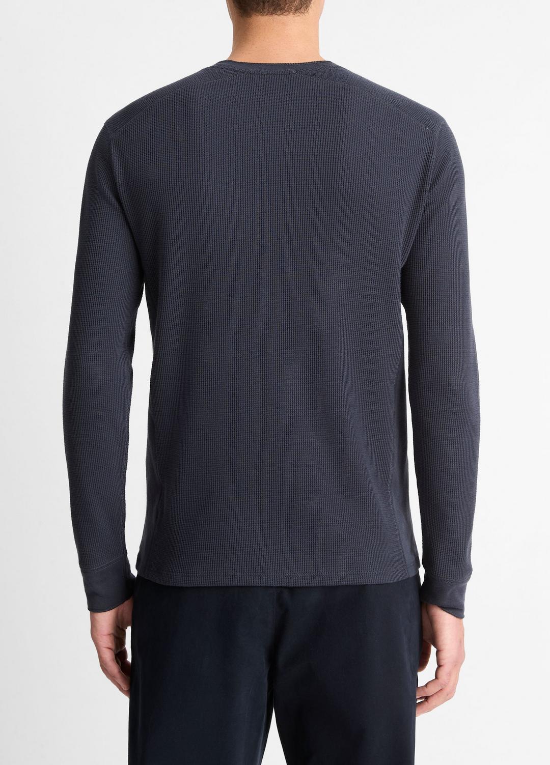 Pima Cotton-Blend Thermal Long-Sleeve Pullover in Long Sleeve | VINCE Men