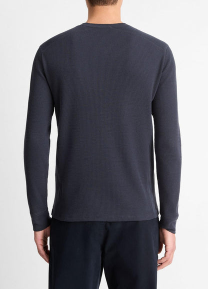 Pima Cotton-Blend Thermal Long-Sleeve Pullover in Long Sleeve | VINCE Men