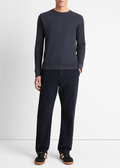 Pima Cotton-Blend Thermal Long-Sleeve Pullover in Long Sleeve | VINCE Men