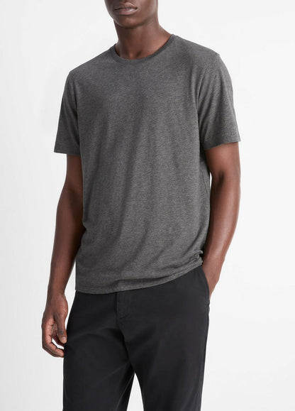 Pima Cotton Crew Neck T-Shirt in Short Sleeve | VINCE Men