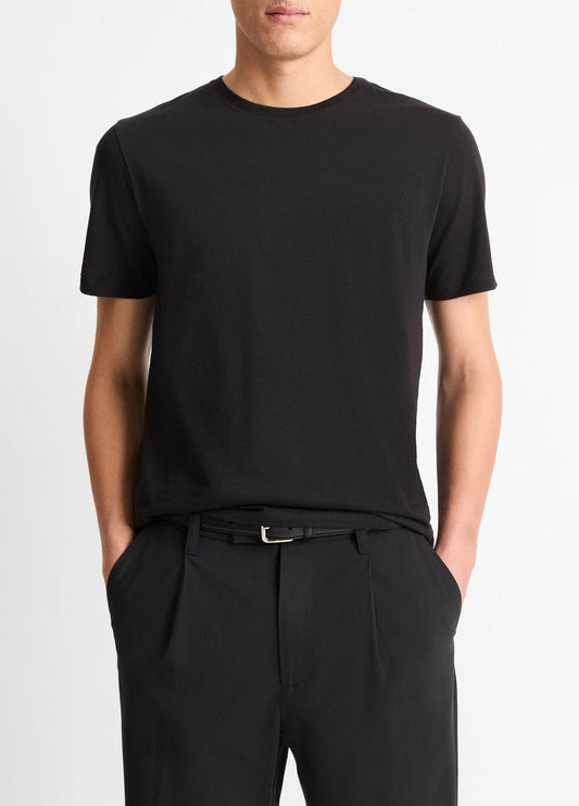 Pima Cotton Crew Neck T-Shirt in Short Sleeve | VINCE Men