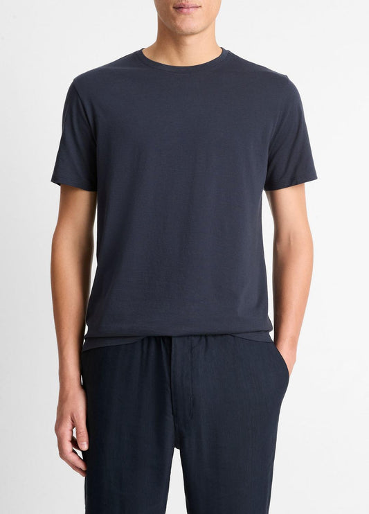 Pima Cotton Crew Neck T-Shirt in Short Sleeve | VINCE Men