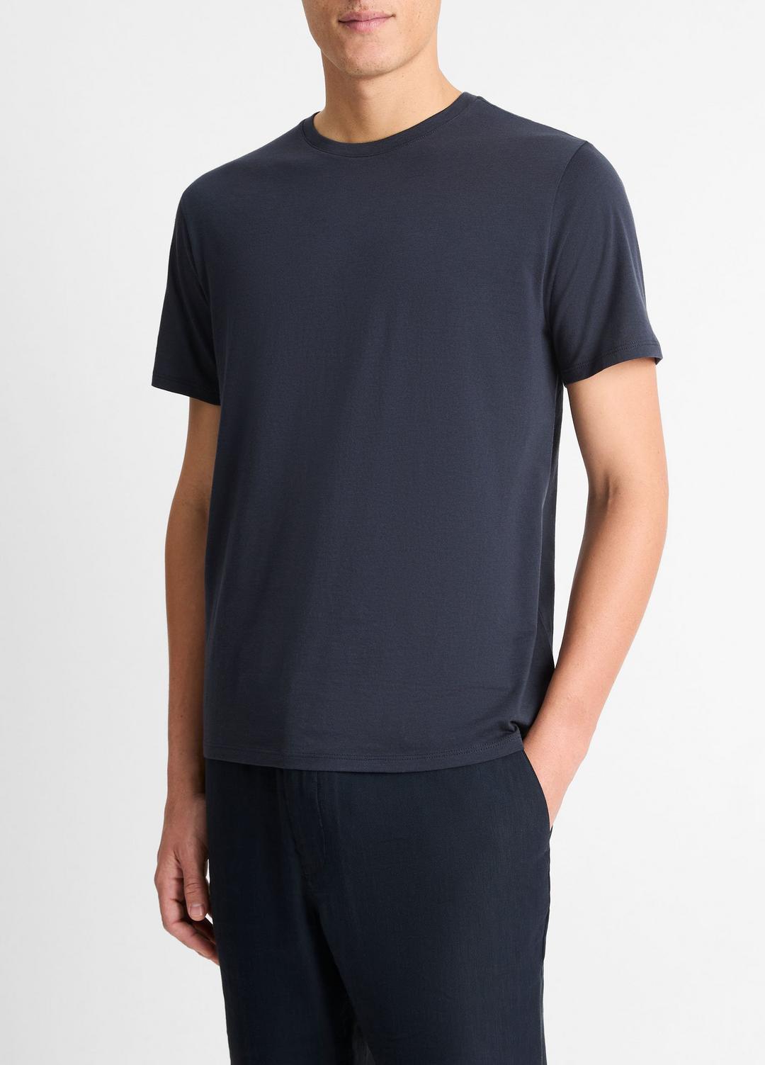 Pima Cotton Crew Neck T-Shirt in Short Sleeve | VINCE Men