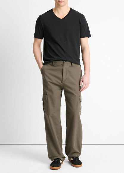 Pima Cotton V-Neck T-Shirt in Short Sleeve | VINCE Men