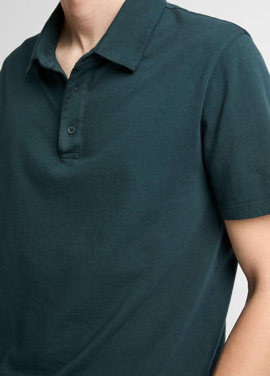 Garment Dye Cotton Polo Shirt in Short Sleeve | VINCE Men