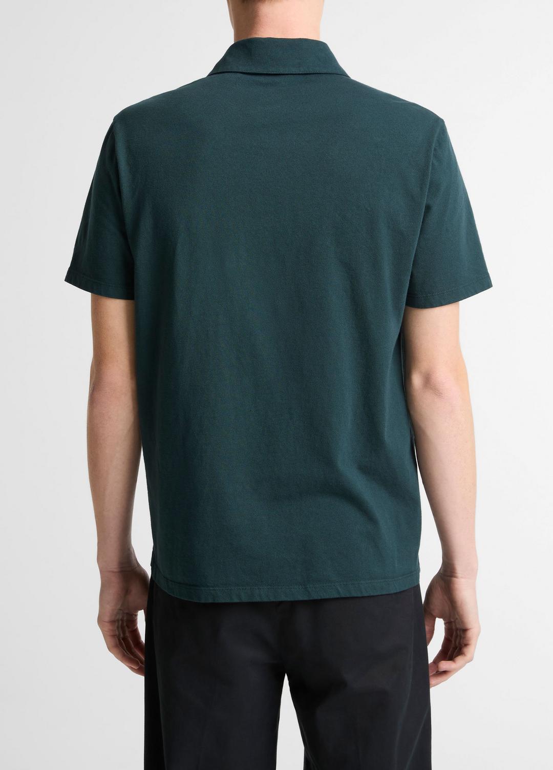 Garment Dye Cotton Polo Shirt in Short Sleeve | VINCE Men