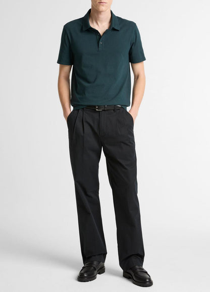 Garment Dye Cotton Polo Shirt in Short Sleeve | VINCE Men