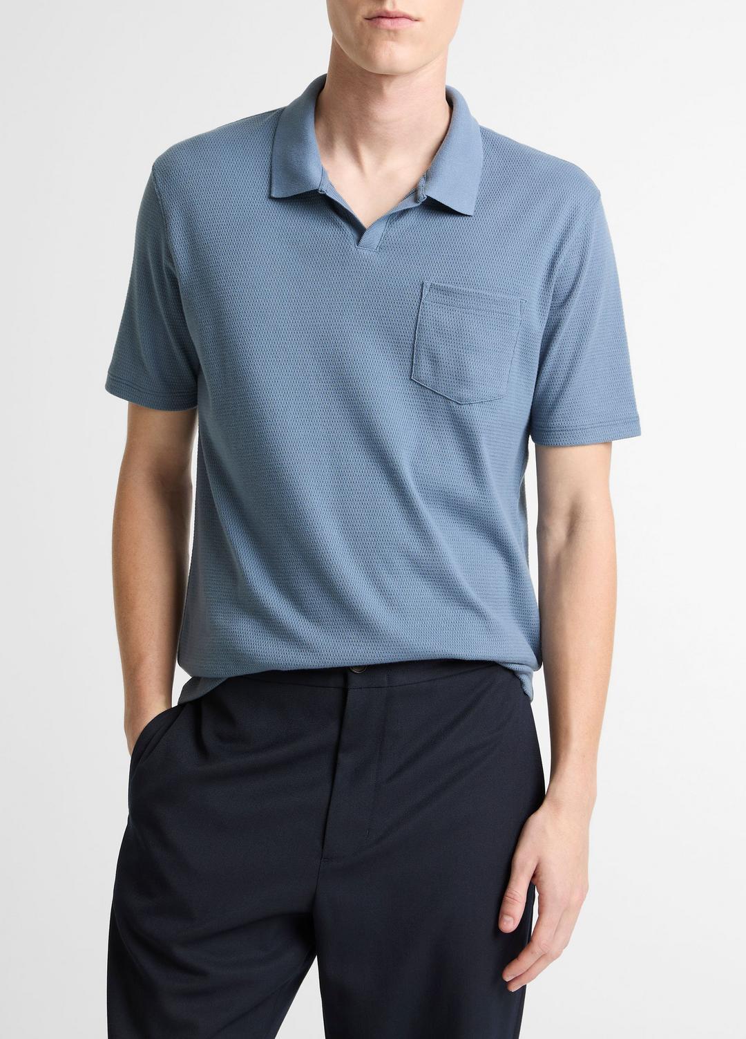 Garment Dye Cotton Polo Shirt in Short Sleeve | VINCE Men