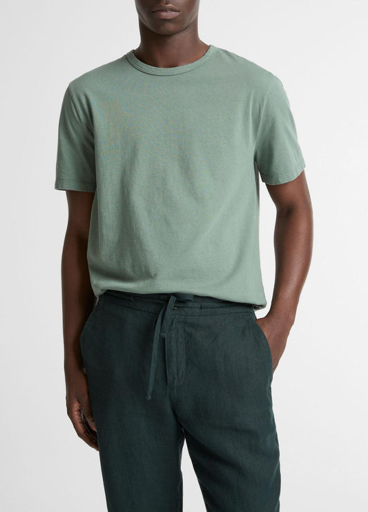 Garment Dye Cotton T-Shirt in Short Sleeve | VINCE Men