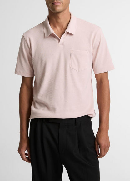 Cotton-Blend Johnny-Collar Polo Shirt in Henleys & Polos | VINCE Men