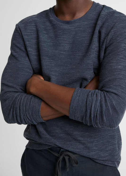Double-Knit Cotton-Blend Long-Sleeve Shirt in Long Sleeve | VINCE Men