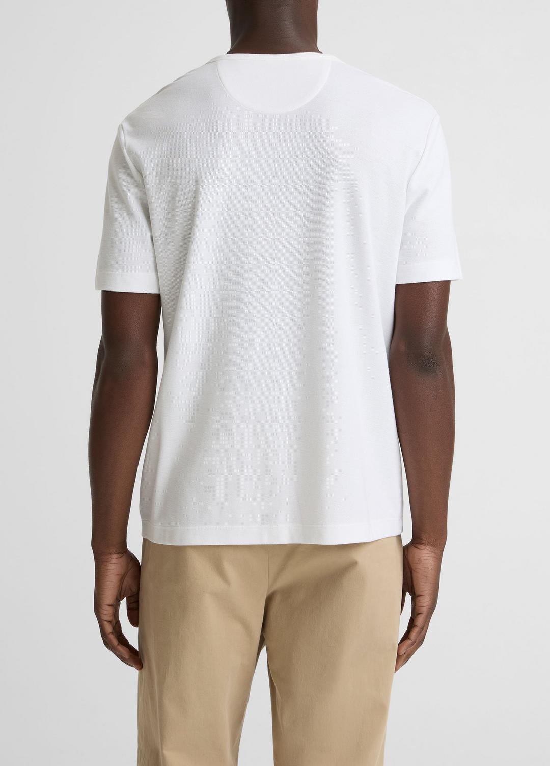 Pima Cotton Piqué Crew Neck T-Shirt in Short Sleeve | VINCE Men