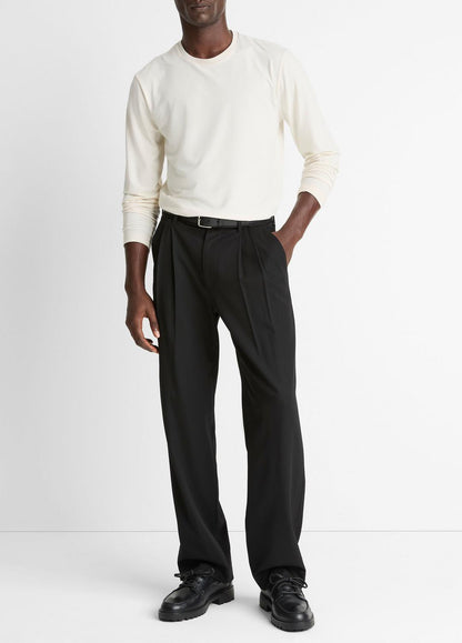 Wool Double-Pleat Suiting Trouser in Trousers | VINCE Men