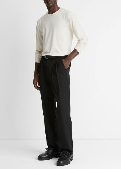 Wool Double-Pleat Suiting Trouser in Trousers | VINCE Men