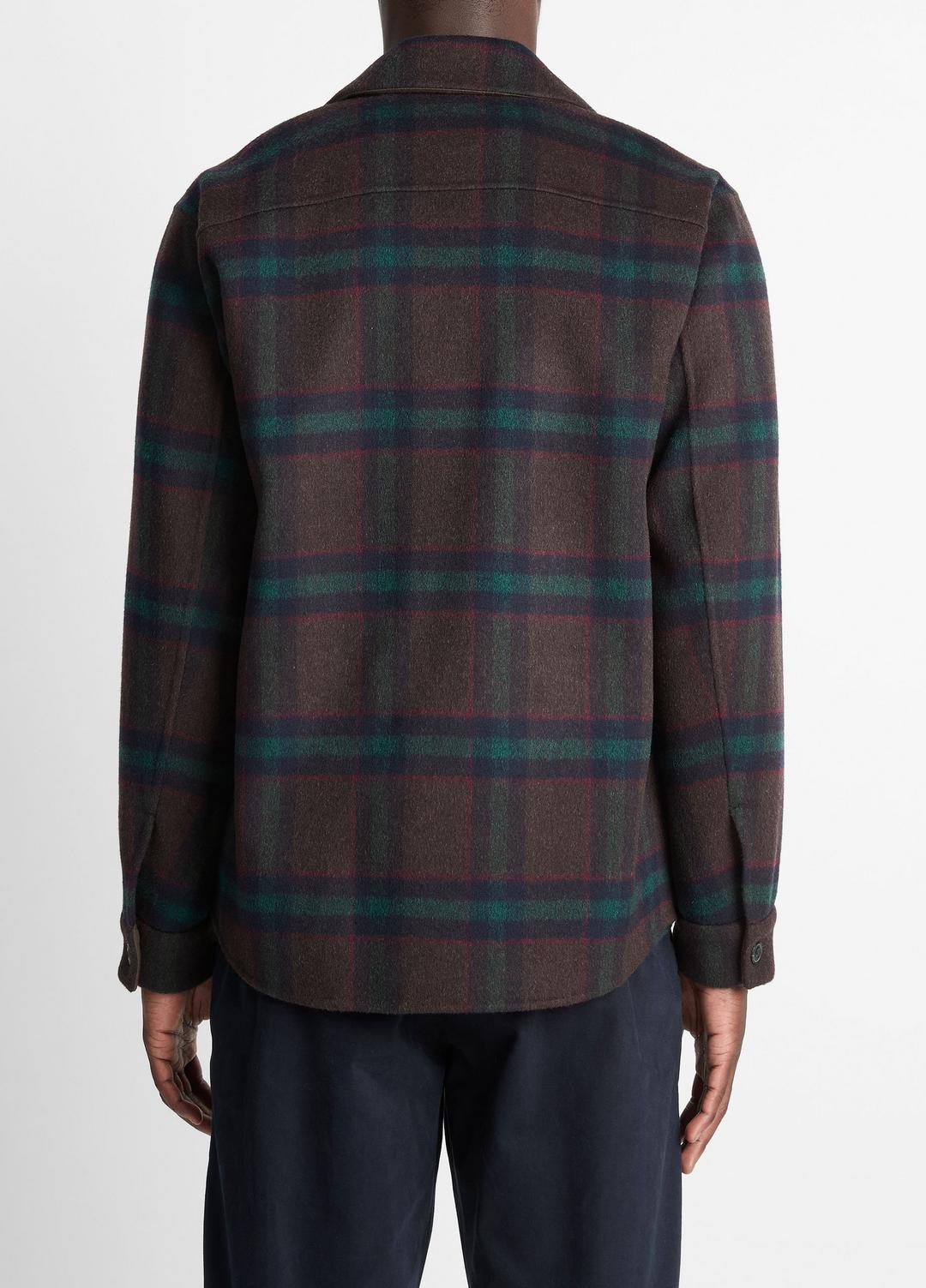 Plaid Splittable Wool-Blend Shirt Jacket in Shirt Jackets | VINCE Men