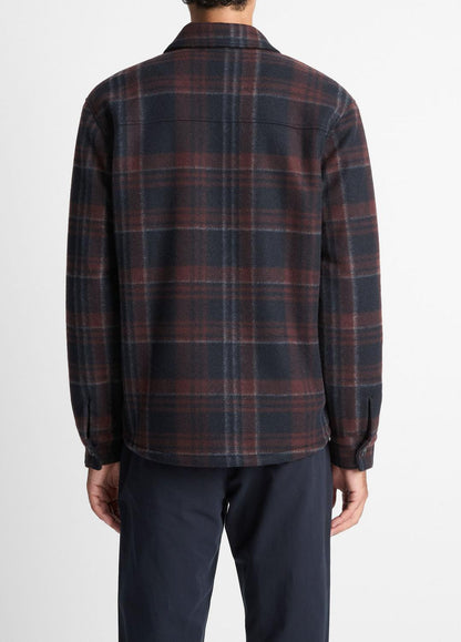 Sherpa-Lined Plaid Shirt Jacket in Shirt Jackets | VINCE Men