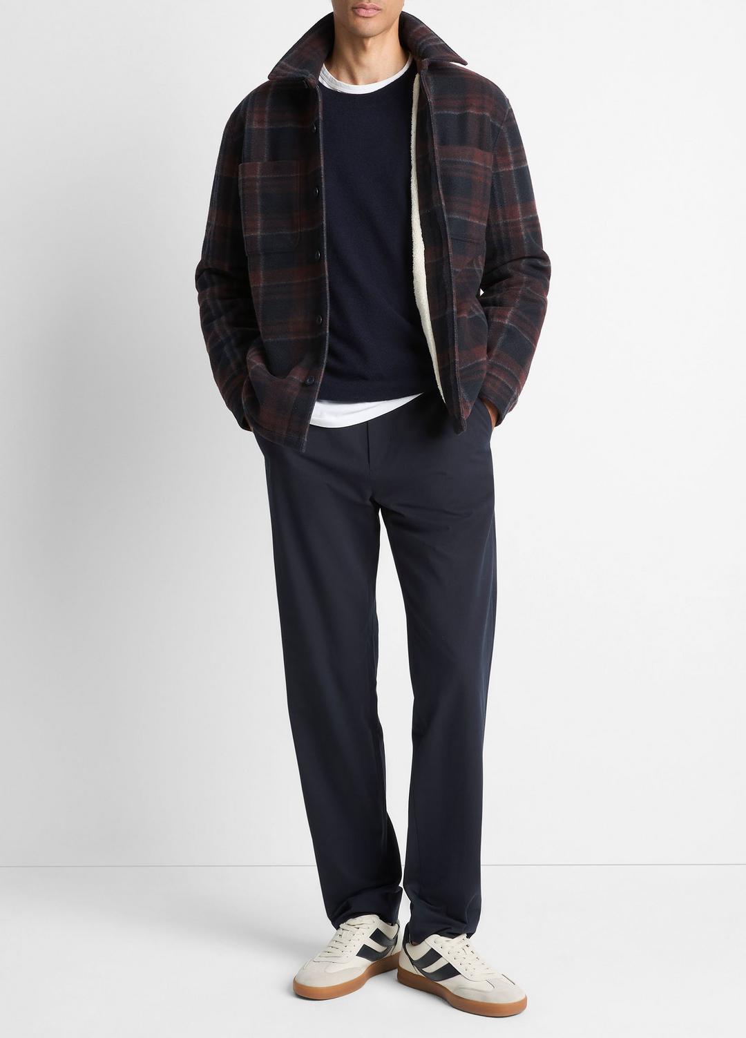 Sherpa-Lined Plaid Shirt Jacket in Shirt Jackets | VINCE Men