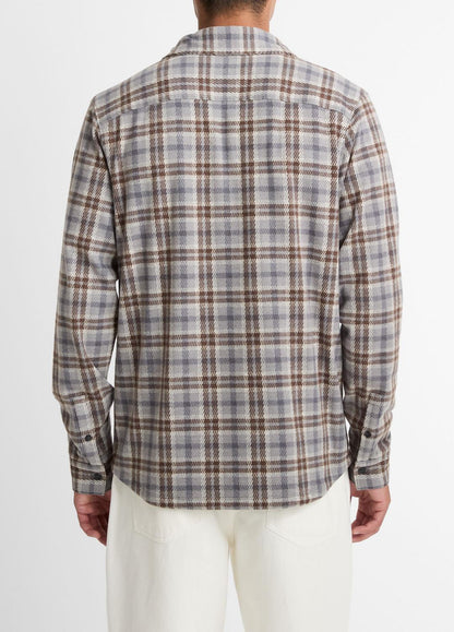 Plaid Cotton-Blend Shirt Jacket in Shirt Jackets | VINCE Men