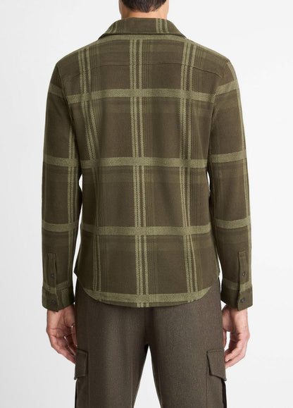Plaid Cotton-Blend Shirt Jacket in Shirt Jackets | VINCE Men