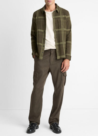Plaid Cotton-Blend Shirt Jacket in Shirt Jackets | VINCE Men