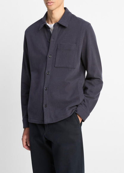Heavy Sueded Cotton Shirt Jacket in Shirt Jackets | VINCE Men