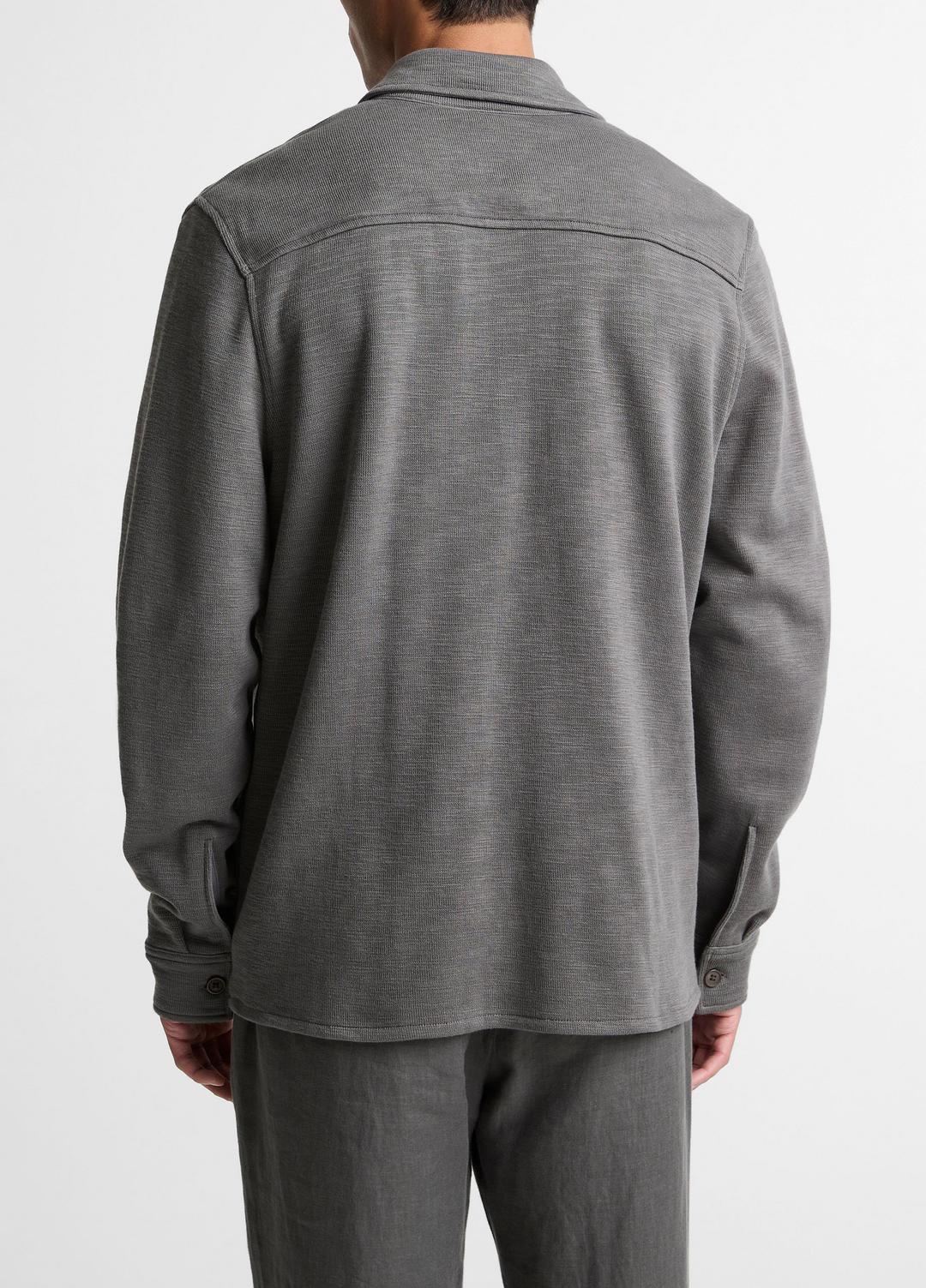 Double-Slub Cotton-Blend Shirt Jacket in Jackets | VINCE Men