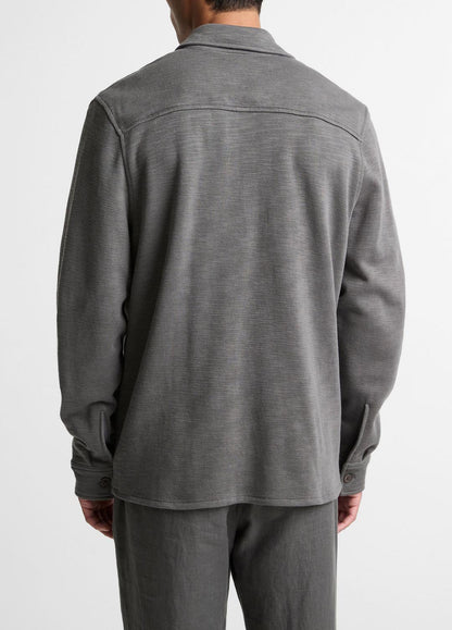 Double-Slub Cotton-Blend Shirt Jacket in Jackets | VINCE Men