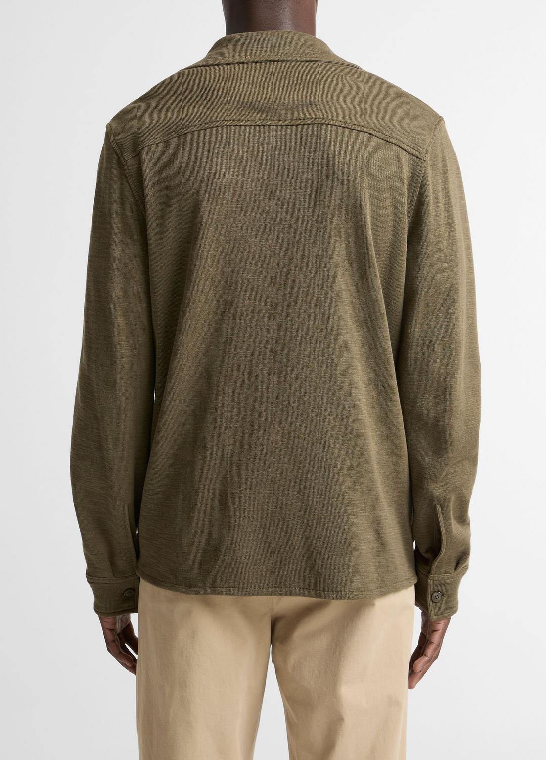 Double-Slub Cotton-Blend Shirt Jacket in Jackets | VINCE Men