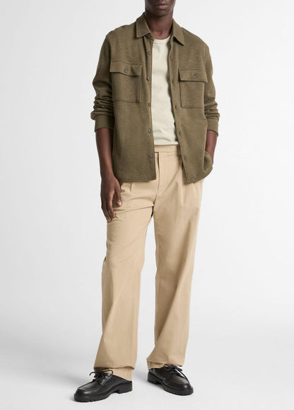 Double-Slub Cotton-Blend Shirt Jacket in Jackets | VINCE Men