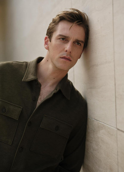Double-Slub Cotton-Blend Shirt Jacket in Jackets | VINCE Men