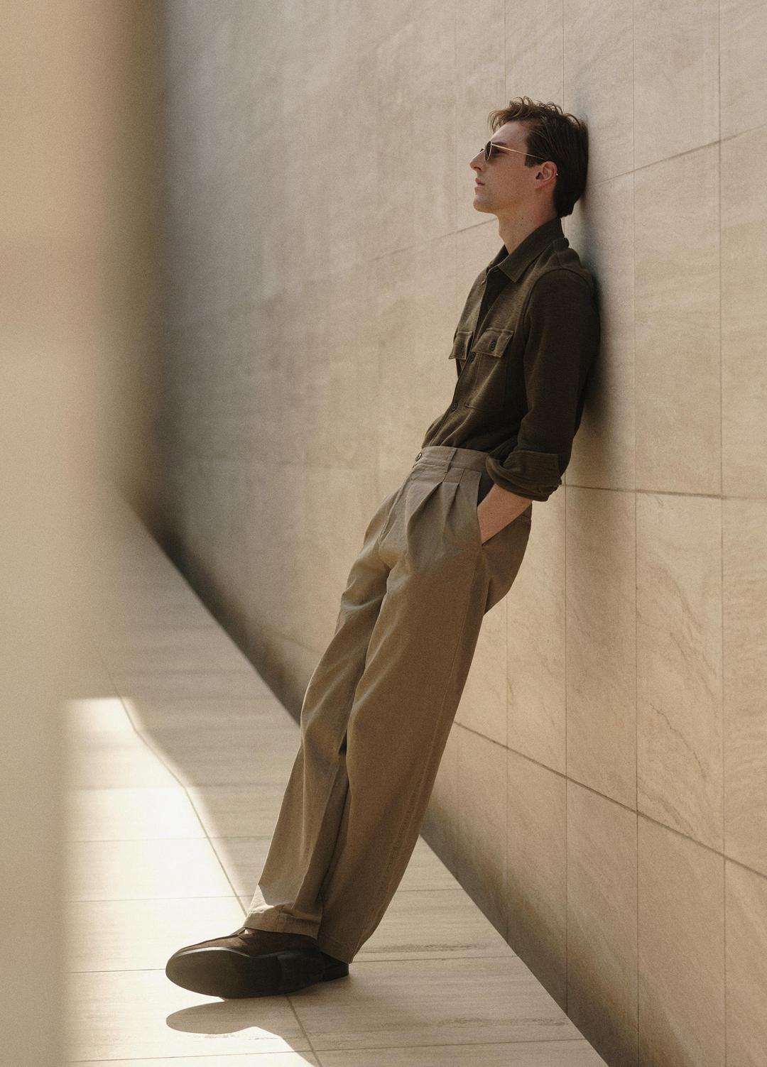 Double-Slub Cotton-Blend Shirt Jacket in Jackets | VINCE Men