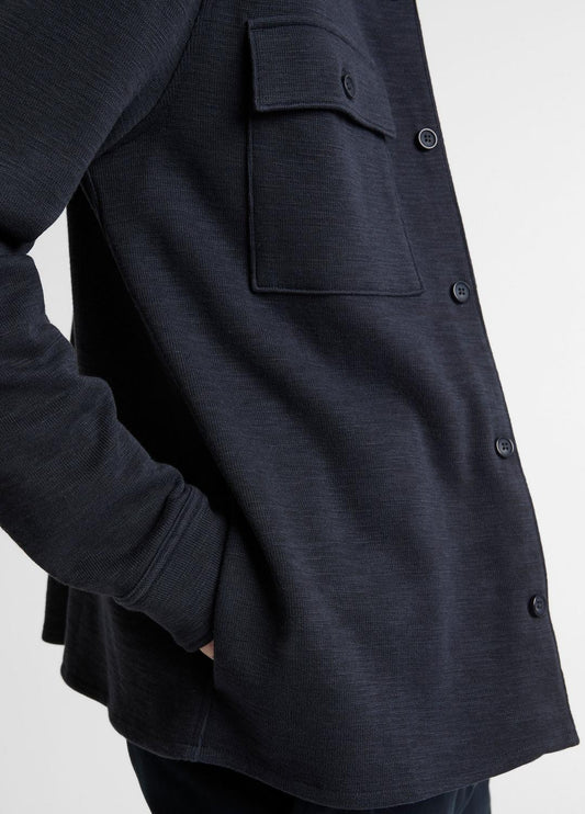 Double-Slub Cotton-Blend Shirt Jacket in Jackets | VINCE Men