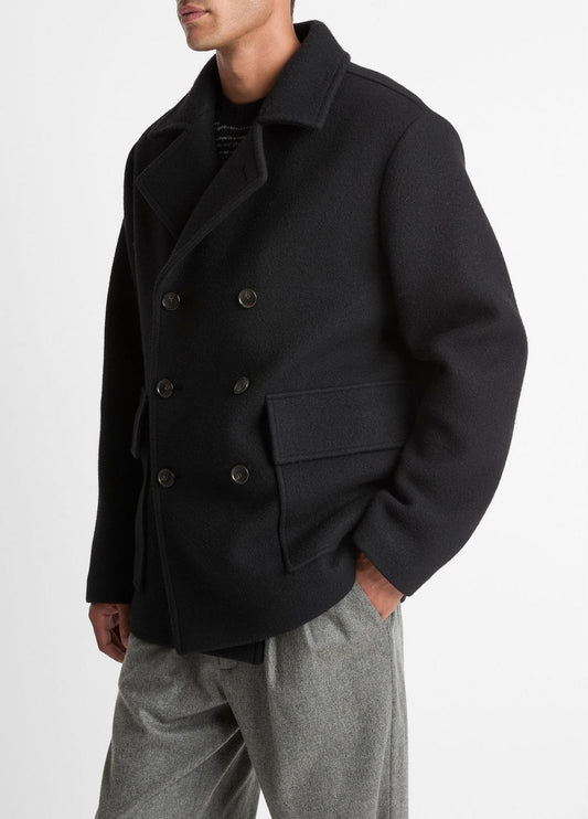 Italian Wool-Blend Peacoat in Coats | VINCE Men