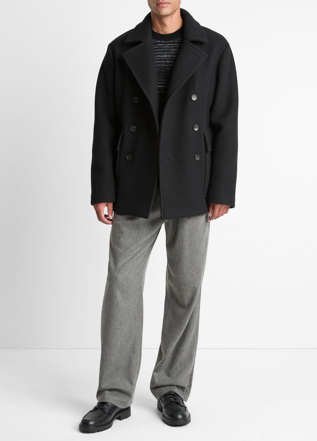 Italian Wool-Blend Peacoat in Coats | VINCE Men