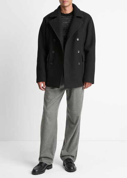 Italian Wool-Blend Peacoat in Coats | VINCE Men