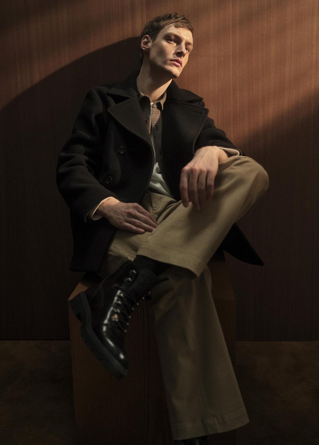 Italian Wool-Blend Peacoat in Coats | VINCE Men