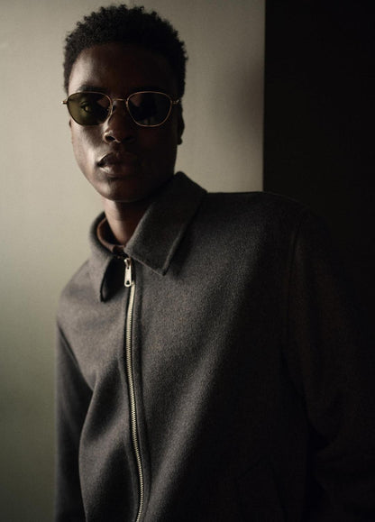 Splittable Wool-Blend Zip-Front Jacket in Jackets | VINCE Men