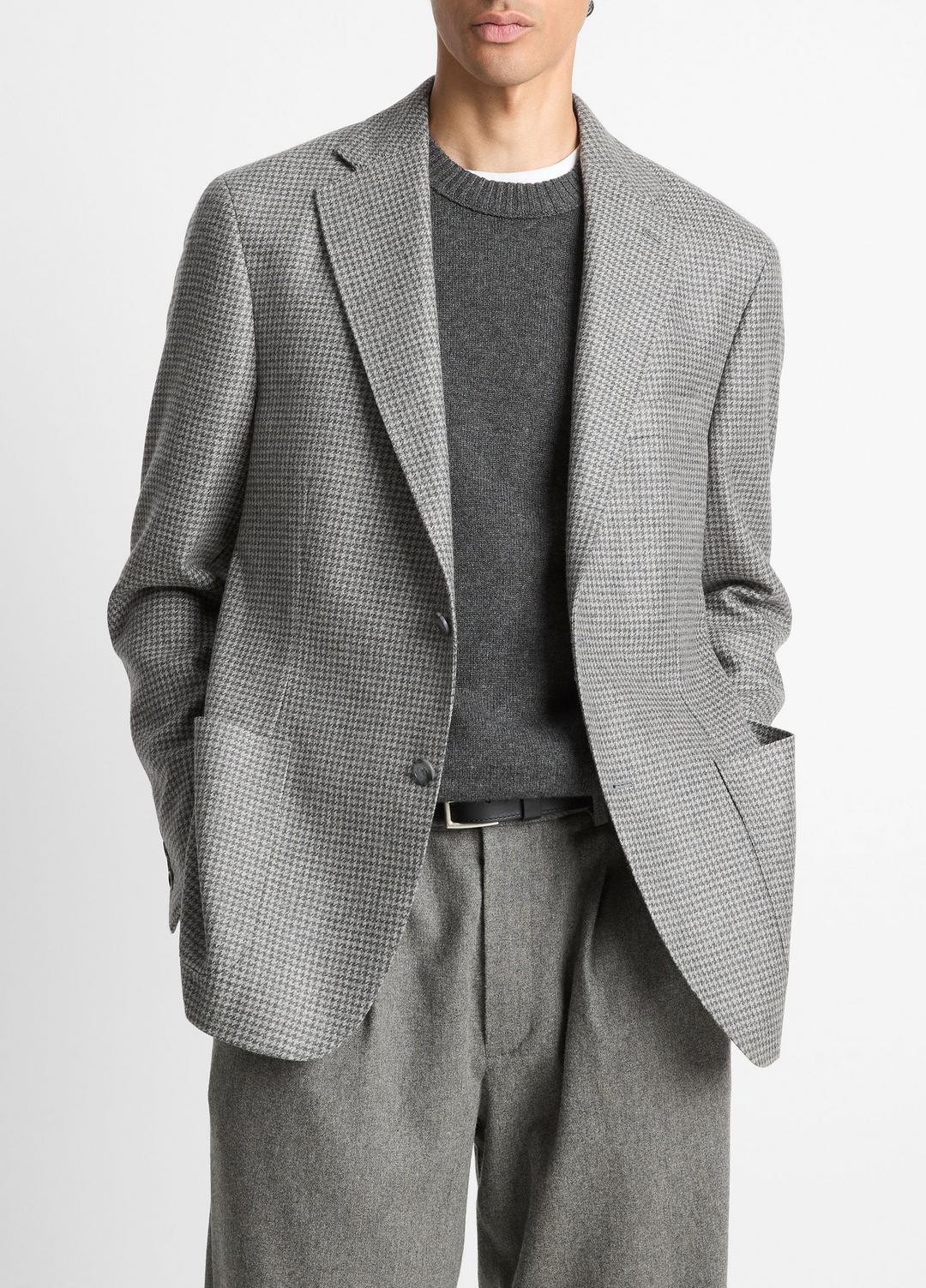 Houndstooth Cashmere Relaxed Sport Coat in Blazers | VINCE Men