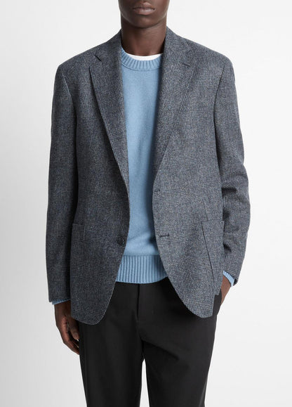 Plaid Alpaca-Blend Relaxed Sport Coat in Blazers | VINCE Men