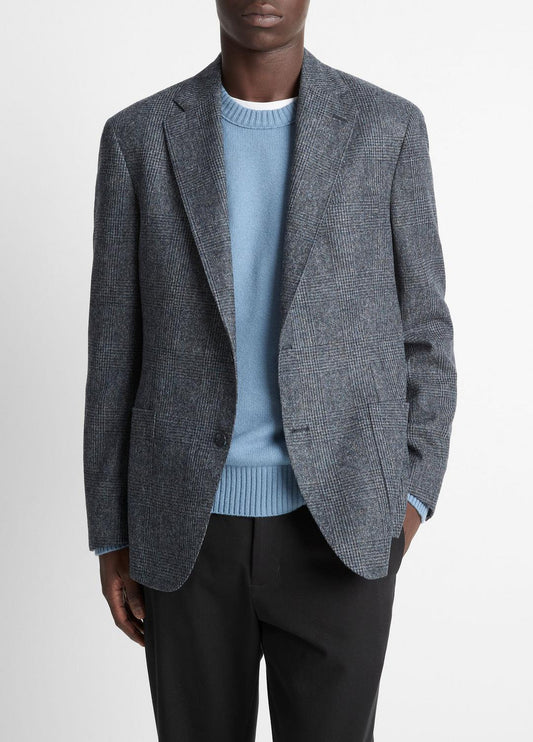 Plaid Alpaca-Blend Relaxed Sport Coat in Blazers | VINCE Men